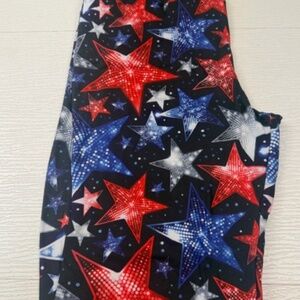 FABULEGS  patriotic sparkly star leggings size XL